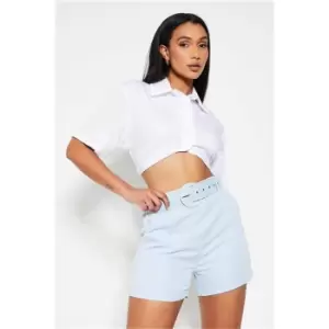 I Saw It First Blue Belted Shorts - Blue