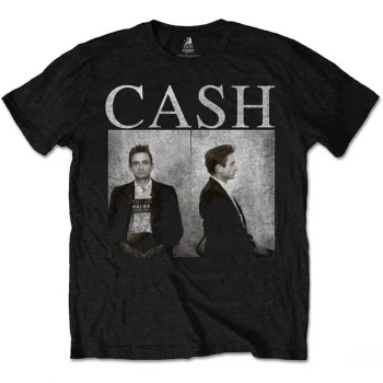 Johnny Cash - Mug Shot Unisex XX-Large T-Shirt - Black