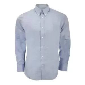 Kustom Kit Mens Long Sleeve Tailored Fit Premium Oxford Shirt (14inch) (Light Blue)