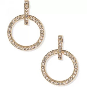 DKNY Jewellery Gold Coloured Pave Ring Drop Earrings