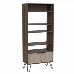 Nevada Display Bookcase with Hairpin Legs, Oak