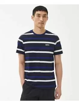 Barbour International Gauge Stripe T-Shirt - Navy, Size L, Men