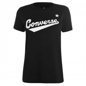 Converse Nova Logo T Shirt Ladies - Black