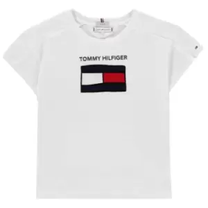 Tommy Hilfiger Junior Girls Graphic Flag T Shirt - White