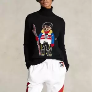 Polo Ralph Lauren Womens Ski Bear-Long Sleeve-Pullover Jumper - Black Multi - S