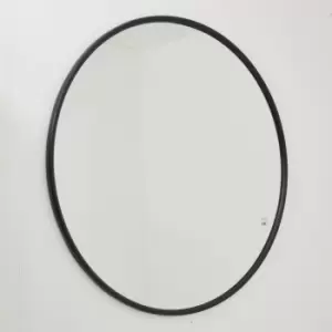 Hill Interiors Large Circular Metal Wall Mirror in Black