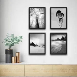 Branches Set Multicolor Decorative Framed Painting (4 Pieces)