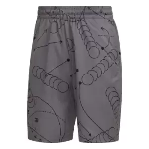 adidas Club Graphic Tennis Shorts Mens - Grey