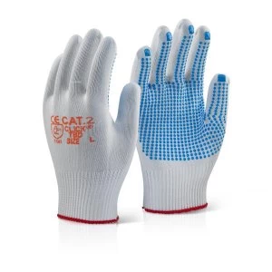 Click2000 Tronix Blue Dot Nylon Knit Glove L Blue Ref TBDL Pack 100 Up