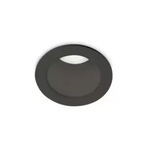 Ideal Lux Round Recessed Downlight Black, 3000K, 8W