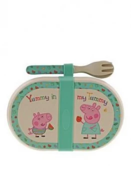 Peppa Pig Peppa Pig Bamboo Snack Box With Cutlery Set