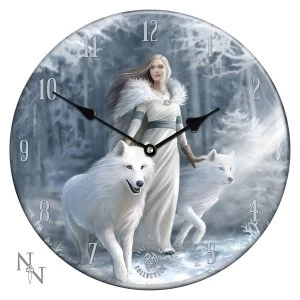 Winter Guardians Glass Clock