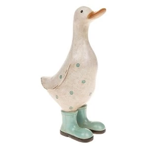 David's Polka Dot Duck Medium Aqua Ornament