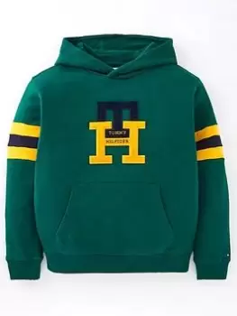 Tommy Hilfiger Boys Icon Monogram Hoodie - Dark Green, Dark Green, Size 10 Years