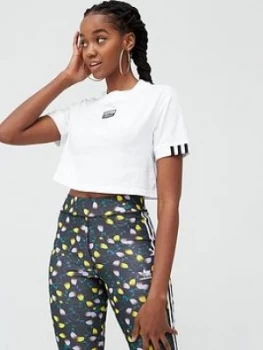 adidas Originals Cropped T-Shirt - White, Size 20, Women