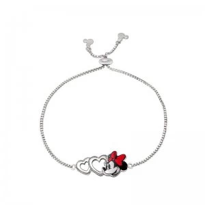 Disney Minnie Mouse Silver Plated Love Heart Bracelet