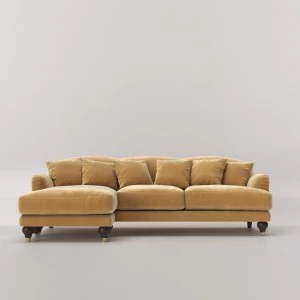 Swoon Holton Velvet Corner Sofa - Left Hand Side - Corner Sofa - Biscuit