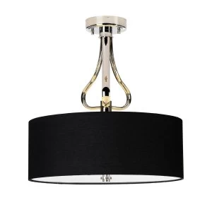 3 Light Semi Flush Bathroom Ceiling Light Polished Chrome IP44, G9