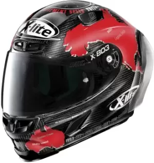 X-Lite X-803 RS Ultra Carbon Replica C. Checa Helmet, black-red, Size S, black-red, Size S