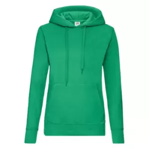 Fruit Of The Loom Ladies Lady Fit Hooded Sweatshirt / Hoodie (XS) (Kelly Green)