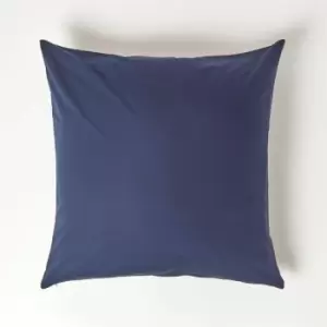 Navy Blue Continental Egyptian Cotton Pillowcase 200 Thread Count, 80 x 80cm - Navy Blue - Navy Blue - Homescapes