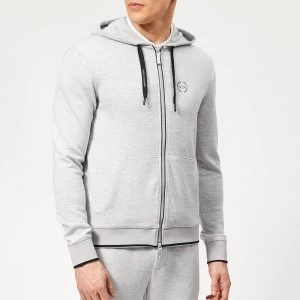 Armani Exchange Small Logo Zip Through Hoodie Heather Grey Size S Men