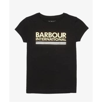 Barbour International Junior Girls Distance T Shirt - Black BK31