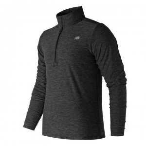 New Balance Heather Zip Top Mens - Charcoal