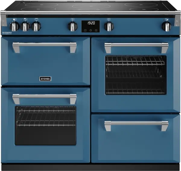 Stoves Richmond Deluxe ST DX RICH D1000Ei TCH TBL Electric Range Cooker with Induction Hob - Thunder Blue - A Rated