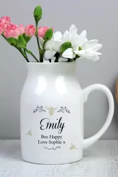 Personalised Bee Motif Flower Jug