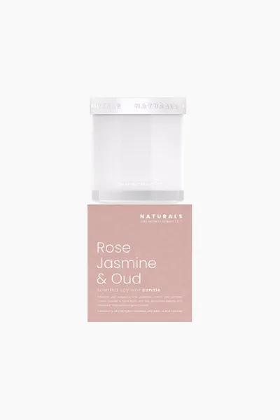 Aromatherapy Co Naturals Rose Jasmine and Oud Jar Candle White