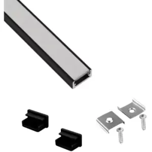 Moderix - Aluminium Surface Profile 2M For LED Light Strip With Opal Cover - Colour Black - Pack of 5