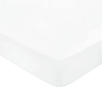 Bedeck of Belfast Fine Linens 600TC Plain Dye Fitted Sheet - WHITE