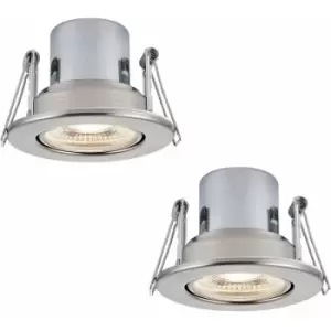 Loops - 2 pack Recessed Tiltable Ceiling Downlight - 8.5W Cool White LED Satin Nickel