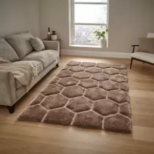 Think Rugs - Noble House NH30782 Shaggy Hand Tufted Rug, Beige, 180 x 270 Cm