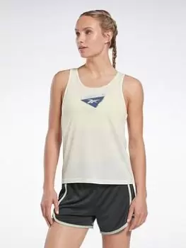 Reebok Les Mills Supremium Graphic Tank Top - White, Size S, Women