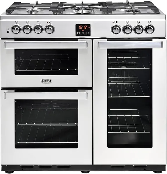 Belling 444444069 Cookcentre 90DFT Professional 90cm Dual Fuel Range Cooker - Stainless Steel 444444069 Stainless steel