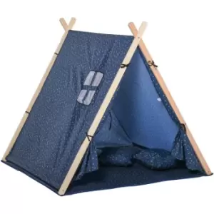 Kids Indoor Outdoor Teepee Play Tent Playhouse w/ Mat Pillow Carry Bag - Homcom