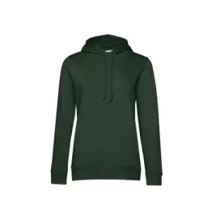 B&C Womens/Ladies Organic Hoodie (L) (Forest Green)