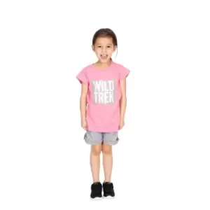 Trespass Childrens Girls Arriia Short Sleeve T-Shirt (7-8 Years) (Flamingo)