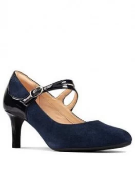 Clarks Dancer Reece Mary Jane Heeled Shoe - Navy