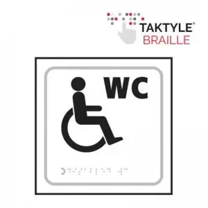 Disabled WC Symbol&rsquo; Sign; Self Adhesive Taktyle ; White