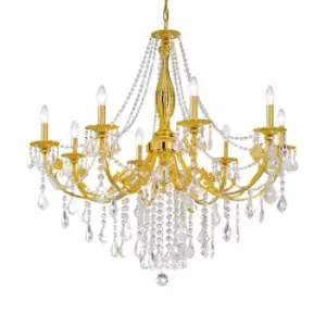 Pisani Crystal Crystal Multi Arm Chandeliers 8 Light 24 Carat Gold