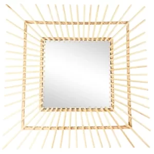 Square Rattan Mirror 60cm