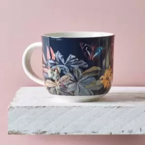 Set of 2 Kew Midnight Floral Mugs Blue