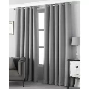 Riva Home Pendleton Ringtop Eyelet Curtains (117 x 183cm) (Graphite) - Graphite