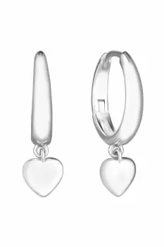 Recycled Sterling Silver 925 Mini Heart Huggie Earrings