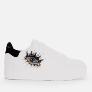 Kurt Geiger London Womens Laney Eye Leather Flatform Trainers - White - UK 5