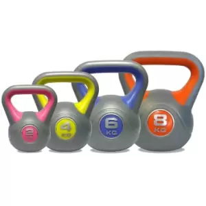 DKN 2, 4, 6 and 8kg Vinyl Kettlebell Weight Set