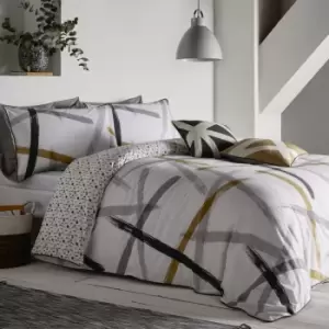 Appletree Leda Abstract Print Reversible 100% Cotton Duvet Cover and Pillowcase Set Grey